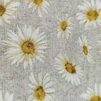 Režná látka Loneta s potiskem kopretina š.140cm