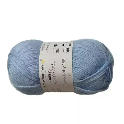Světlomodrá příze Schachenmayr Baby Smiles Bravo Baby 185 – klubíčko 50 g vhodné pro dětské háčkování a pletení Příze Bravo Baby Smiles 185, 50 g, světle modrá