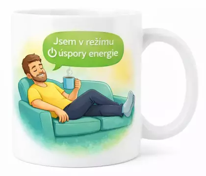 Hrnek s potiskem 330 ml úspora energie barevný