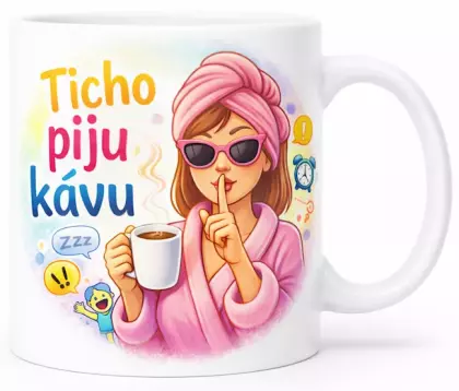 Hrnek s potiskem 330 ml ticho barevný