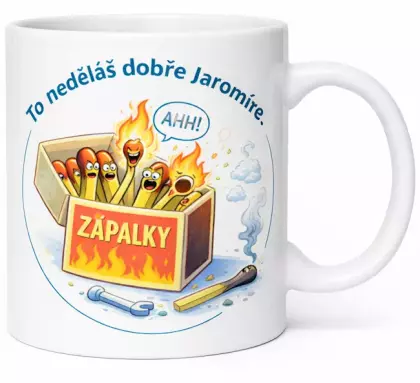 Hrnek s potiskem 330 ml zápalky