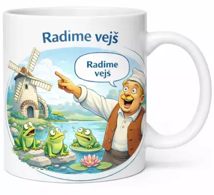 Hrnek s potiskem 330 ml Radime vejš