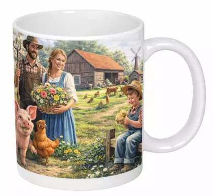 Hrnek 330 ml  jaro na farmě III