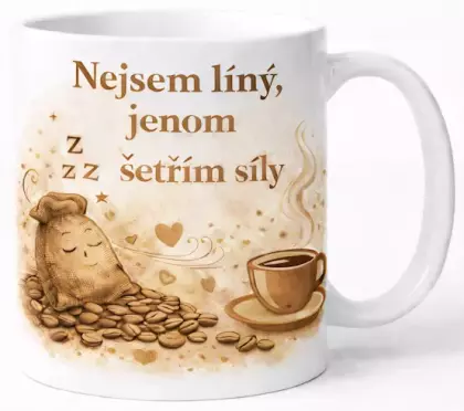 Hrnek s potiskem 330 ml šetřím síly hnědý