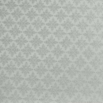 Vánoční gobelínová látka stříbrné vločky na bílé š.160 cm