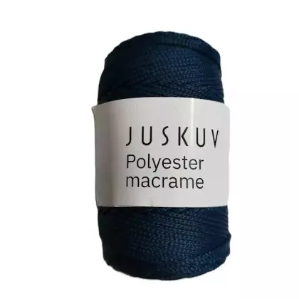 Námořnická modrá polyesterová šňůra Juskuv Macrame – klubíčko vhodné pro macramé dekorace, závěsy a kreativní projekty Polyester macrame Juskuv námořnická modř