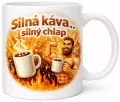 Hrnek s potiskem 330 ml silná káva barevný