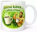Hrnek s potiskem 330 ml silná káva barevný