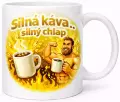 Hrnek s potiskem 330 ml silná káva barevný