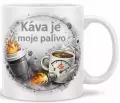 Hrnek s potiskem 330 ml káva je palivo barevný