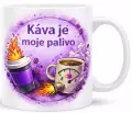 Hrnek s potiskem 330 ml káva je palivo barevný
