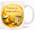 Hrnek s potiskem 330 ml káva je palivo barevný