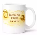 Hrnek s potiskem 330 ml technická pauza hnědý
