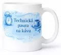 Hrnek s potiskem 330 ml technická pauza hnědý