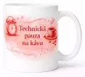 Hrnek s potiskem 330 ml technická pauza hnědý