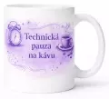 Hrnek s potiskem 330 ml technická pauza hnědý