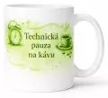 Hrnek s potiskem 330 ml technická pauza hnědý
