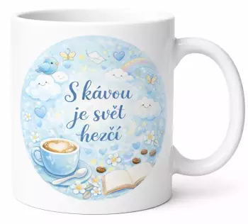 Hrnek s potiskem 330 ml hezčí svět světle modrý