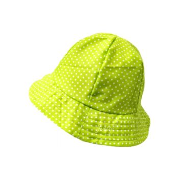 Plátěný klobouk zelený s puntíkem, vel.52