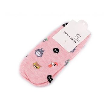 Bavlněné ponožky kotníkové,růžové, vel. 30-35