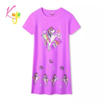 Dívčí noční košile s krátkým rukávem fialová