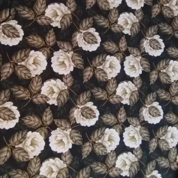 Softshell zimní květy na černé  š.140 cm