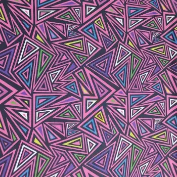 Softshell barevné trojúhelníky na černé, digi tisk zimní s fleecem