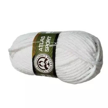 Příze ATLAS sport  bílá 000