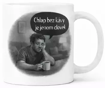 Hrnek s potiskem 330 ml bez kávy je černý