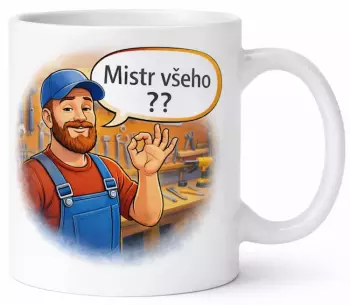 Hrnek s potiskem 330 ml mistr kávy barevný