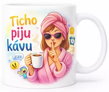 Hrnek s potiskem 330 ml ticho barevný