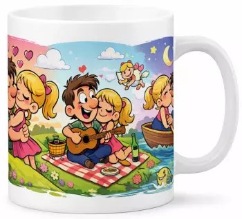 Hrnek s potiskem 330 ml veselí na louce