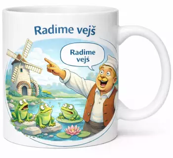 Hrnek s potiskem 330 ml Radime vejš