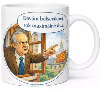 Hrnek s potiskem 330 ml Dávám bolševikovi rok