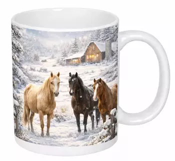 Hrnek 330 ml koně v zimě