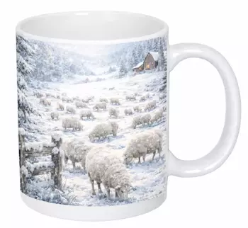 Hrnek s potiskem 330 ml ovečky v zimě