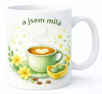 Hrnek s potiskem 330 ml jsem milá zelený